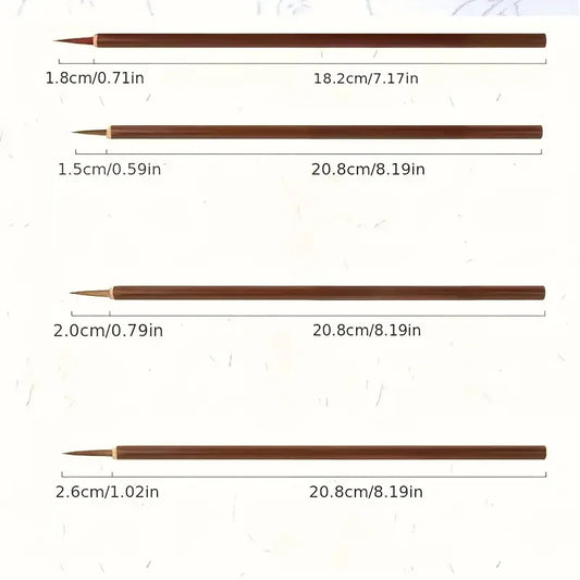 Fine Line Art Brushes for Outline Drawing — Handmade Chinese Calligraphy & Detail Work