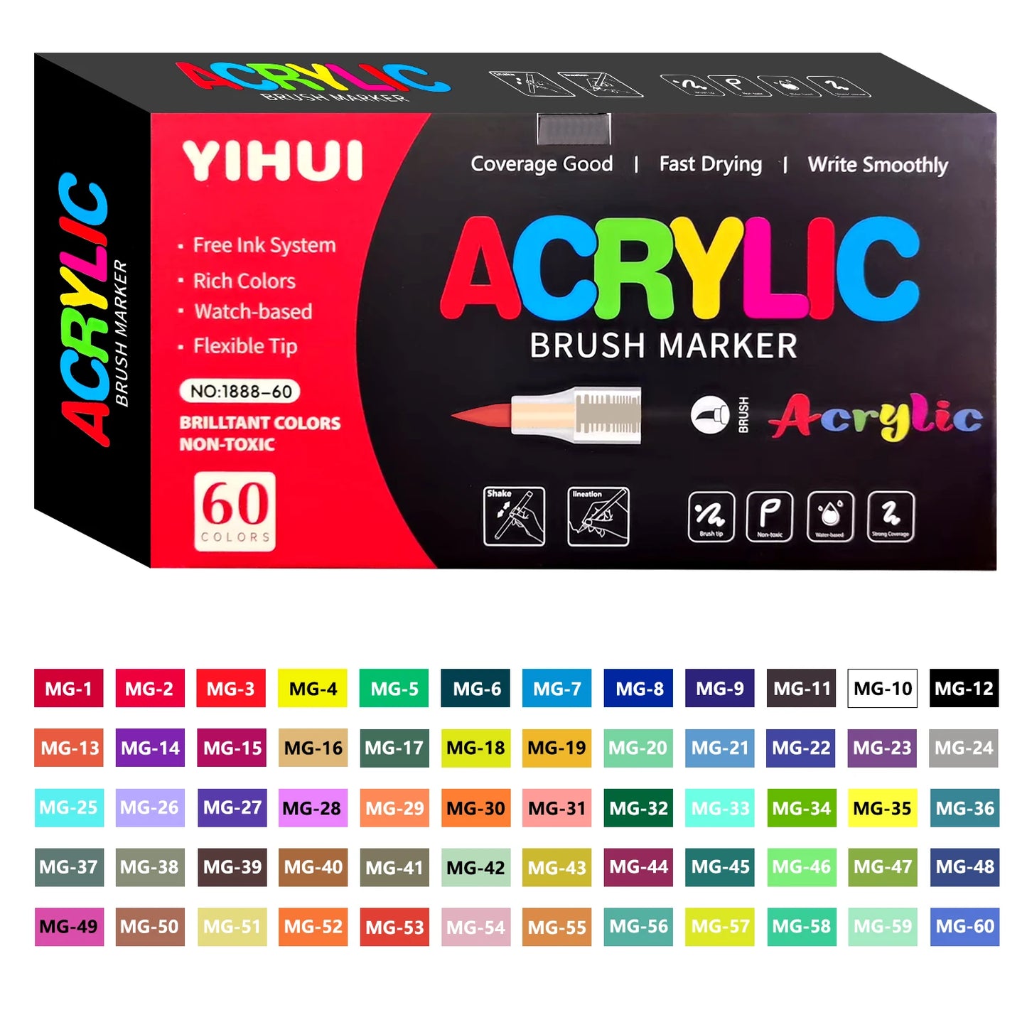 Acrylic Paint Marker Set — Dual-Tip, for Stone, Wood & Calligraphy
