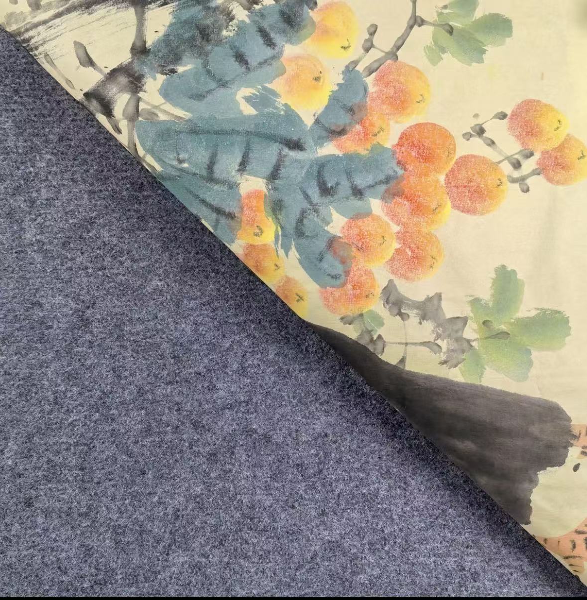 Rooster Among Persimmons — Hand-Painted Ink Painting
