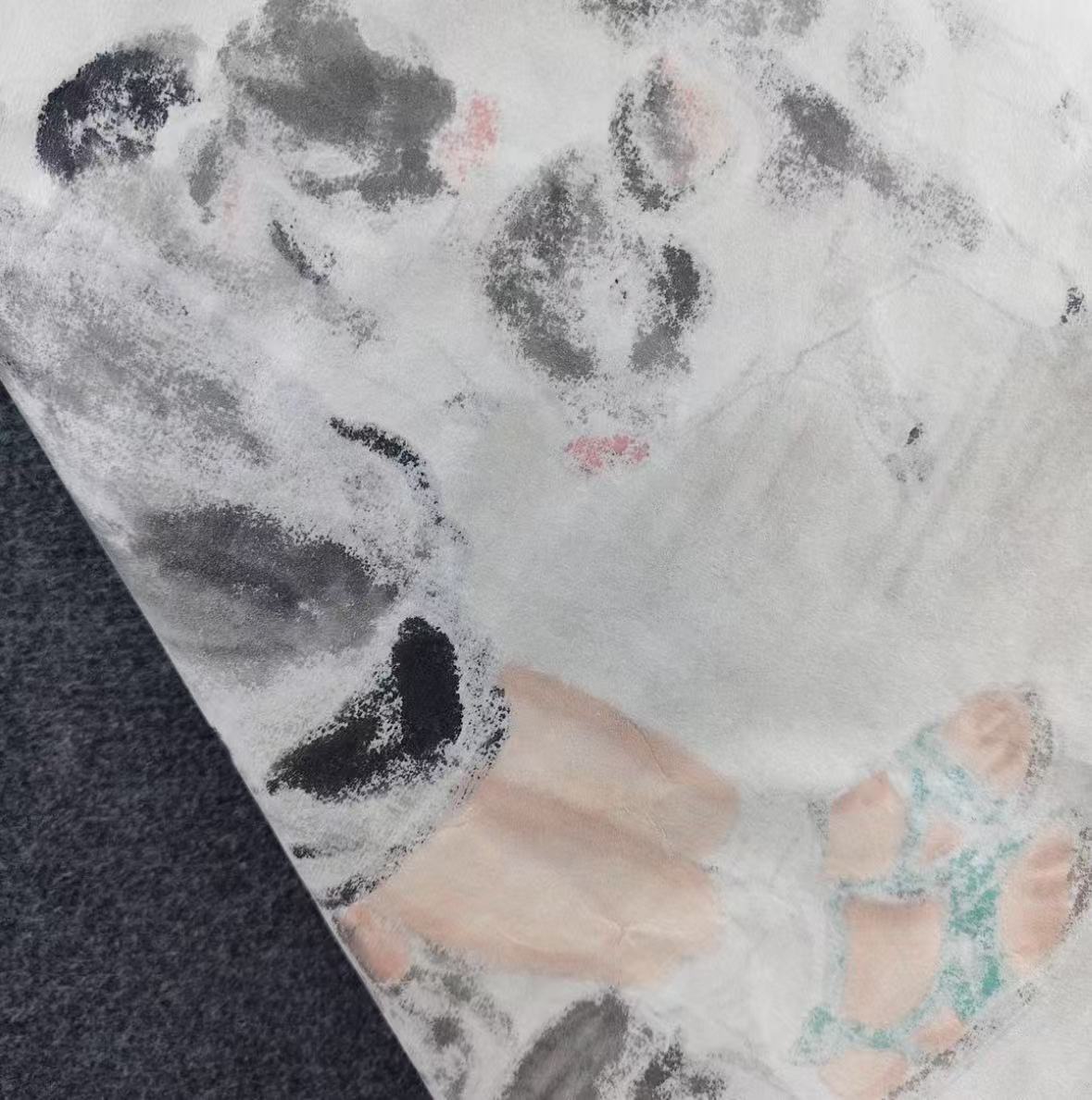Countryside Childhood — Hand-Painted Brush & Ink Painting