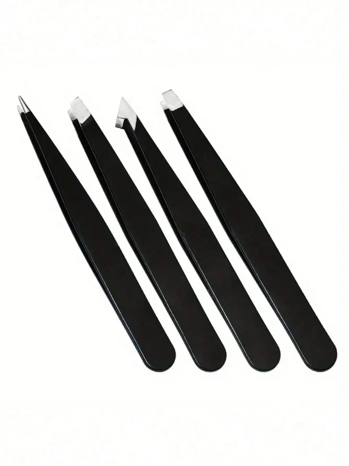 Professional Tweezers Set — 4 Piece Stainless Steel | Beauty, Grooming & Precision Crafts