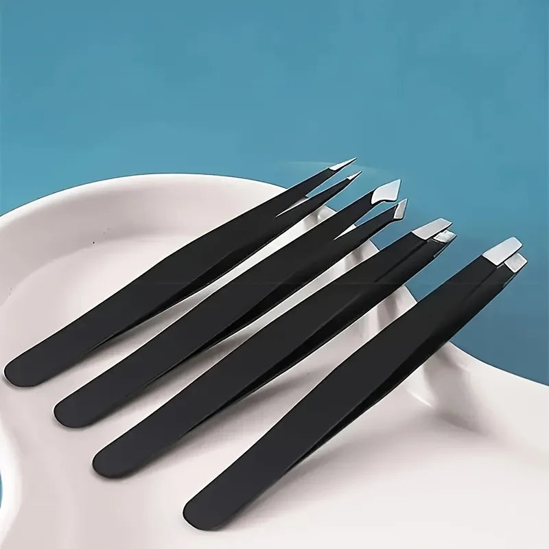 Professional Tweezers Set — 4 Piece Stainless Steel | Beauty, Grooming & Precision Crafts