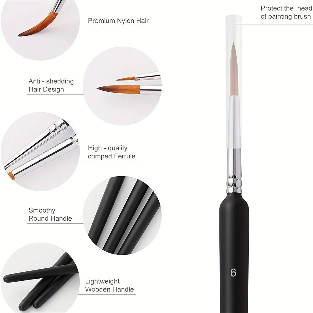 Detail Paint Brush Set — 10 or 11 Brushes | Watercolor, Ink & Acrylic