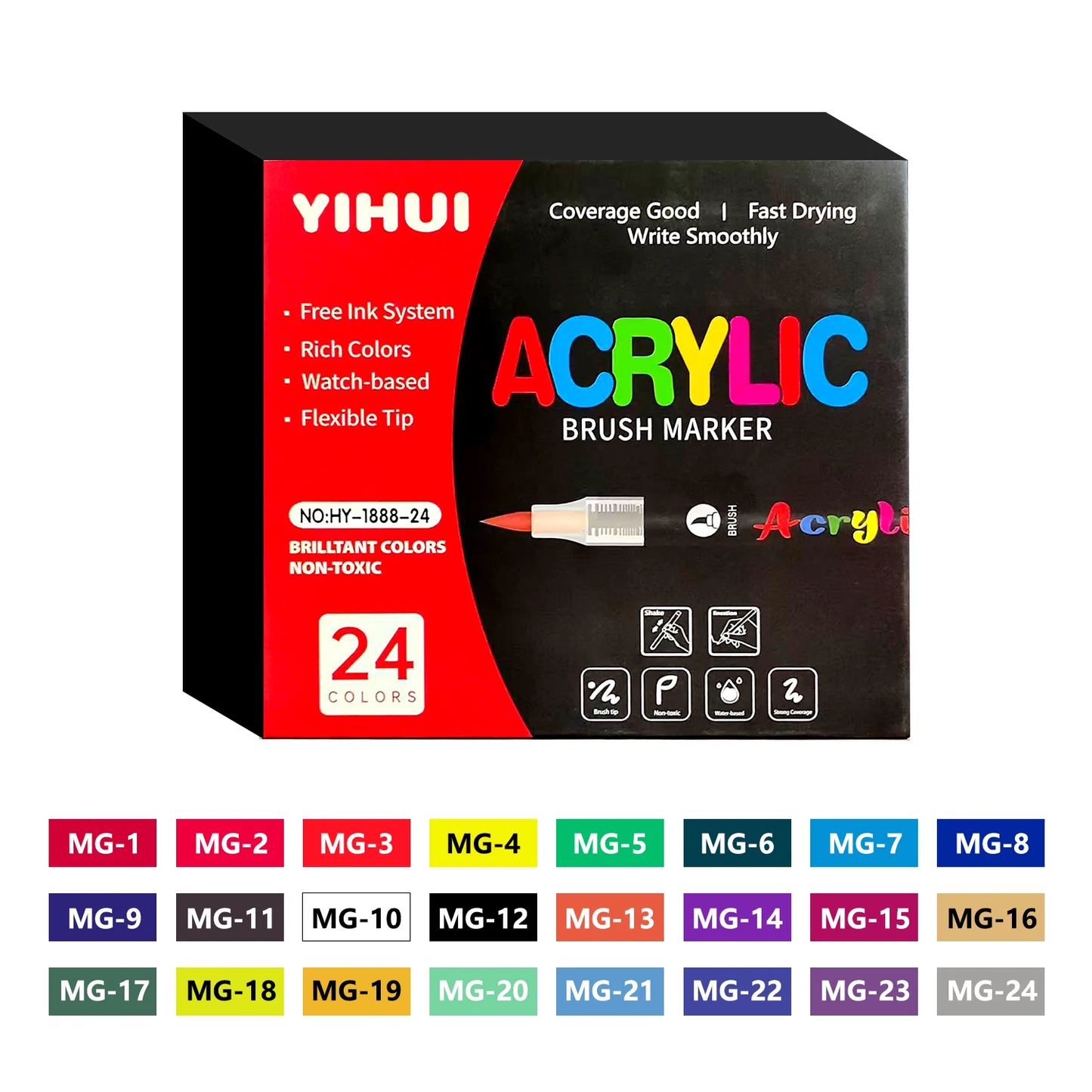 Acrylic Paint Marker Set — Dual-Tip, for Stone, Wood & Calligraphy