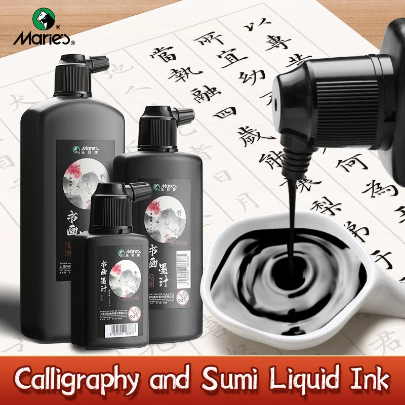 Sumi Liquid Ink — 100g, 250g, or 500g | Calligraphy & Ink Painting