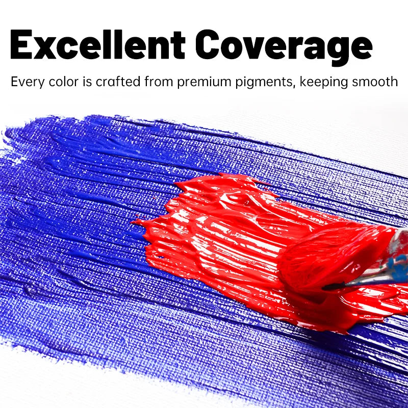 Acrylic Paint Set — 12, 18 & 24 Colors | Beginner-Friendly, Waterproof