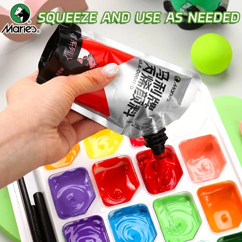 Acrylic Paint Set — 12 Colors, 100ml Tubes | Canvas, Wood, Stone & More