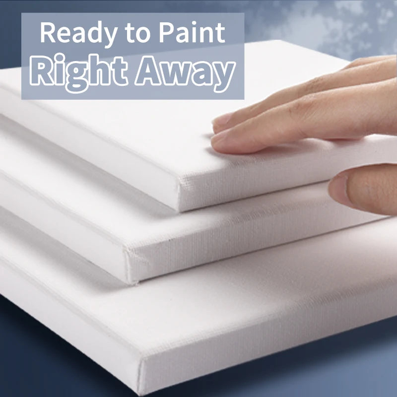Stretched Canvas — 100% Cotton, Pre-Primed | 7 Sizes Including Round