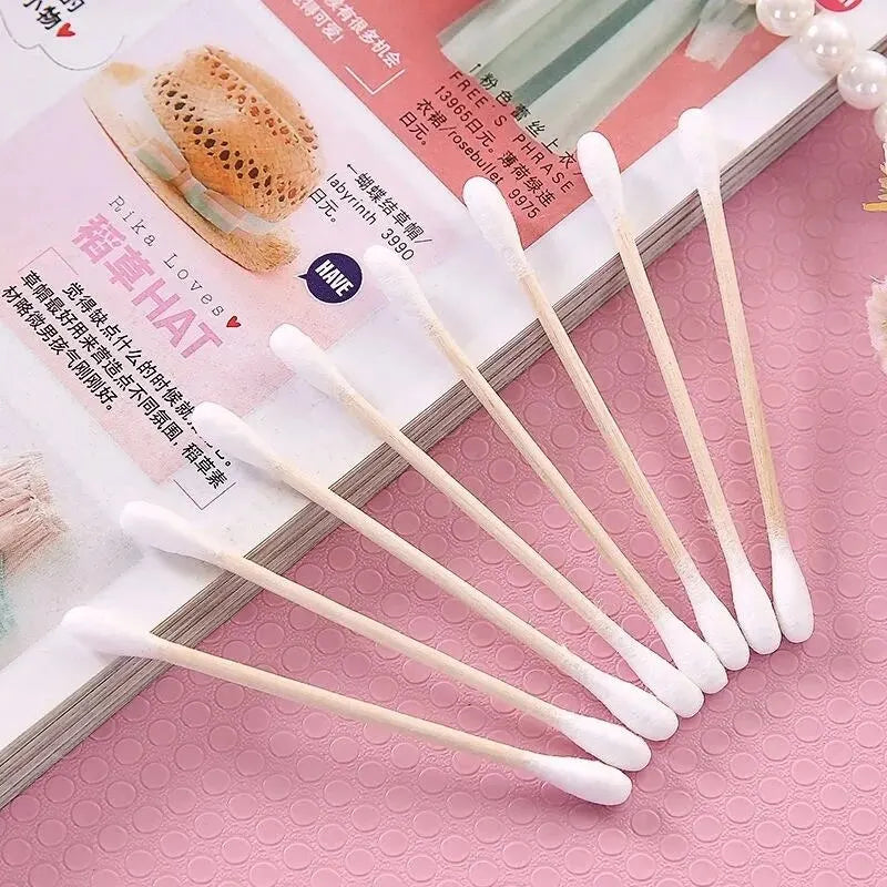 Double-Tip Wood Cotton Swabs — 500 Count | Makeup, Cleaning & Detail Work
