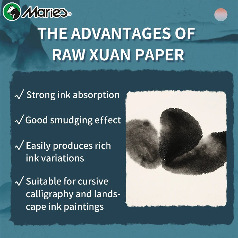 Raw Xuan Paper — 50 Sheets | 13.66 in × 13.66 in