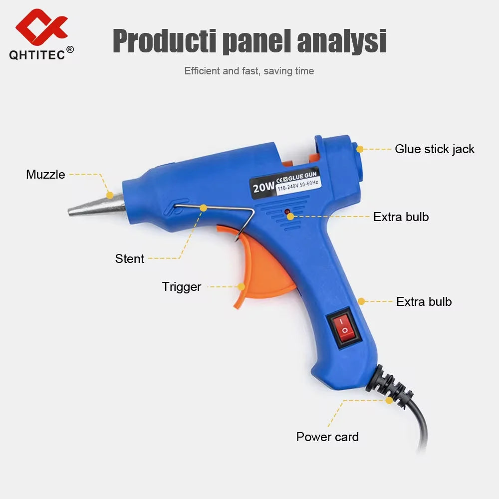 Mini Hot Glue Gun 20W — With 20 Glue Sticks | DIY Crafts, Floral & Home Décor