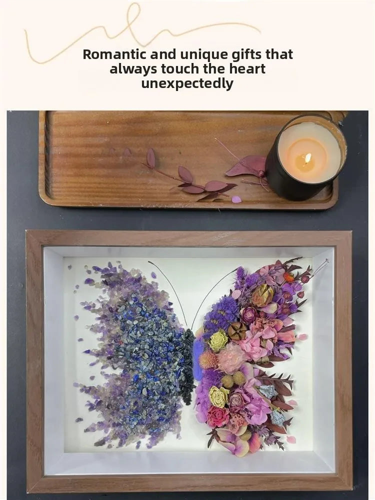 Crystal Eternal Flower DIY Kit — Real Pressed Botanicals & Resin Art Frame | 3 Sizes, 12 Color Themes