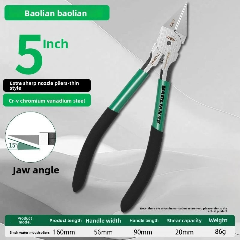 Long Nose Diagonal Pliers — 5" & 6" Bent Handle | Chrome Vanadium, Electrician & DIY Tool
