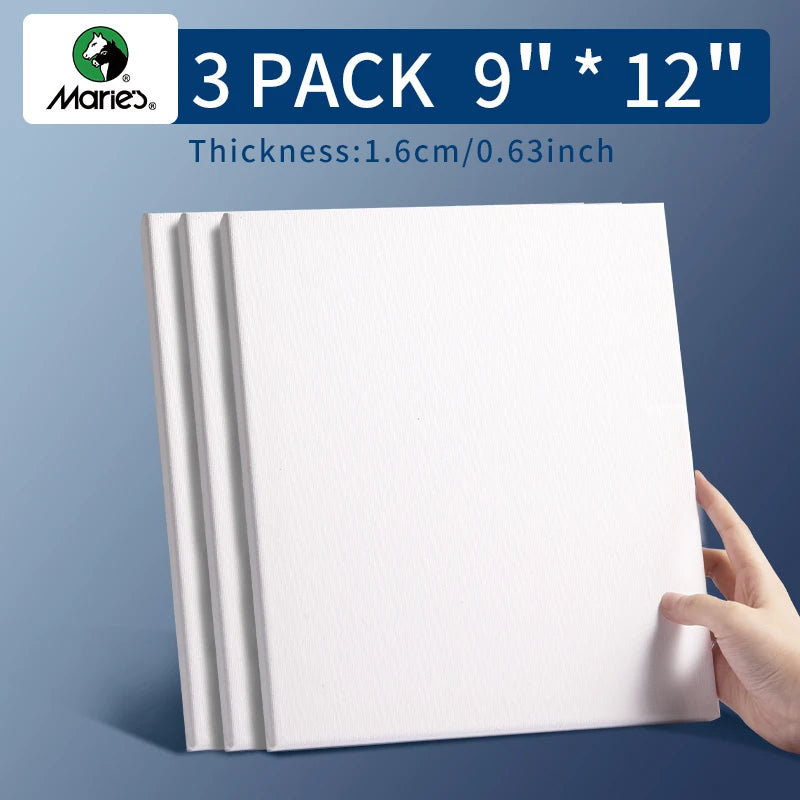 Stretched Canvas — 100% Cotton, Pre-Primed | 7 Sizes Including Round