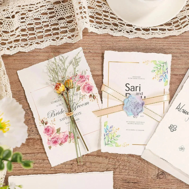 Handmade Watercolor Paper — 25 Sheets, 300 GSM Cotton | Deckled Edge, Cold Press Textured