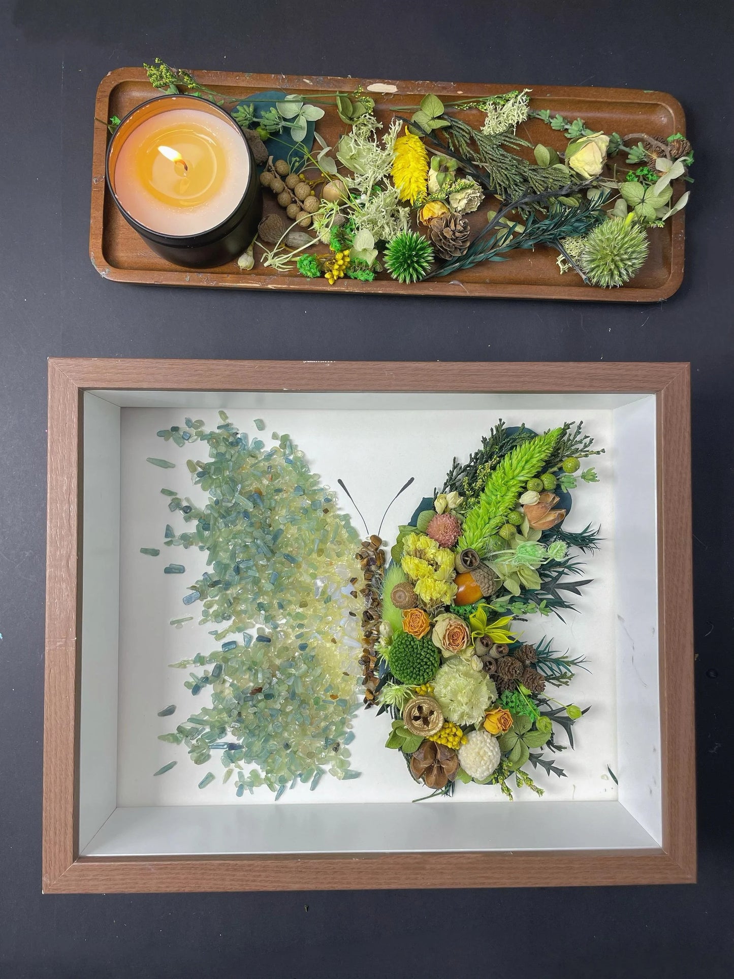Crystal Eternal Flower DIY Kit — Real Pressed Botanicals & Resin Art Frame | 3 Sizes, 12 Color Themes