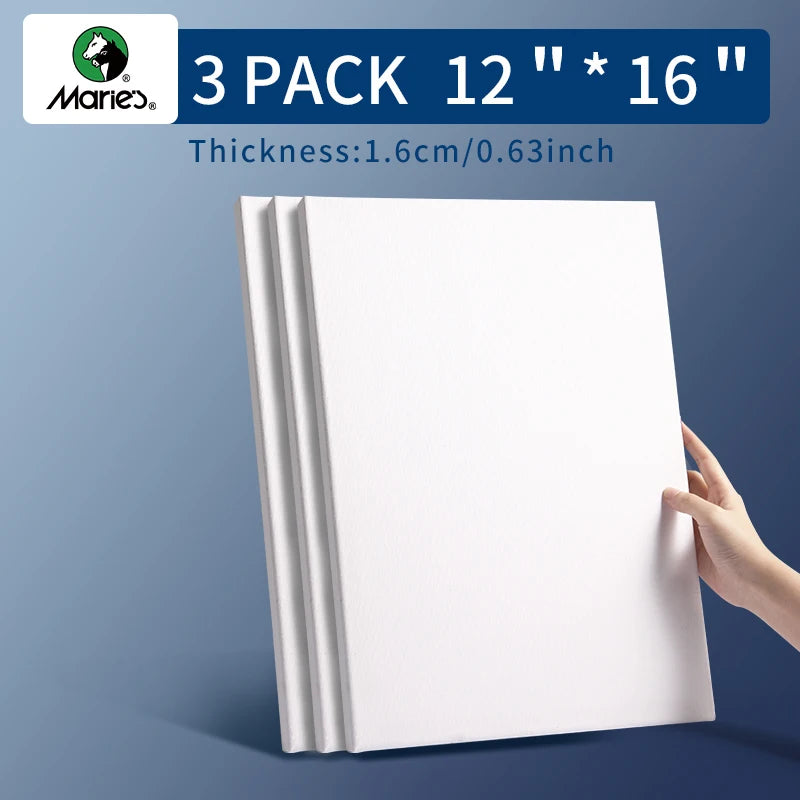 Stretched Canvas — 100% Cotton, Pre-Primed | 7 Sizes Including Round