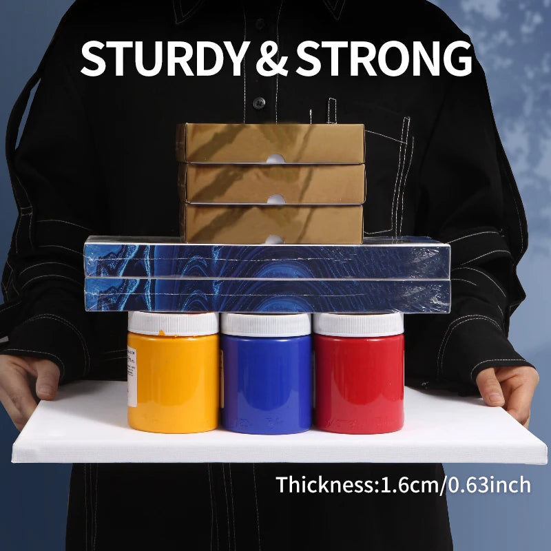 Stretched Canvas — 100% Cotton, Pre-Primed | 7 Sizes Including Round