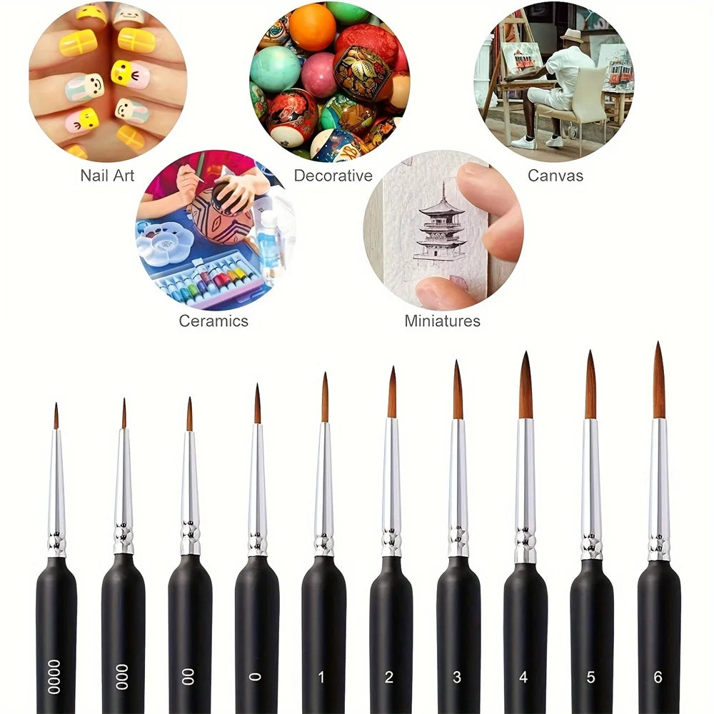 Detail Paint Brush Set — 10 or 11 Brushes | Watercolor, Ink & Acrylic