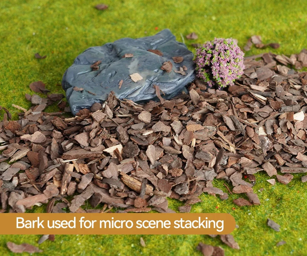 Natural Bark Chips for Miniature Scenery — 50g | Fairy Gardens, Sand Tables, Railway Models & Dioramas