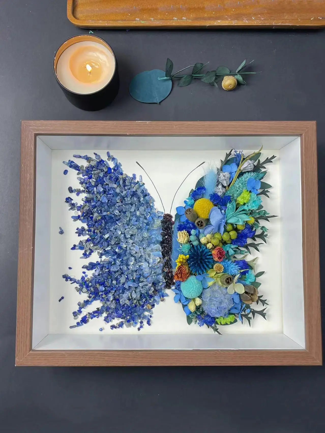 Crystal Eternal Flower DIY Kit — Real Pressed Botanicals & Resin Art Frame | 3 Sizes, 12 Color Themes
