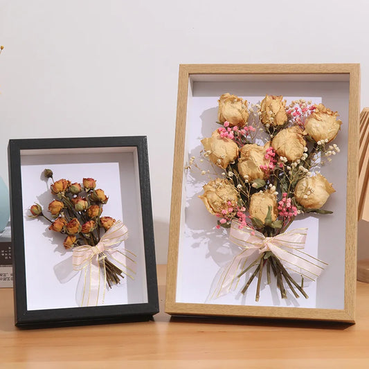 3D Shadow Box Frame — Dried Flower Display & Handmade Art Holder | 4 Colors, 6 Sizes