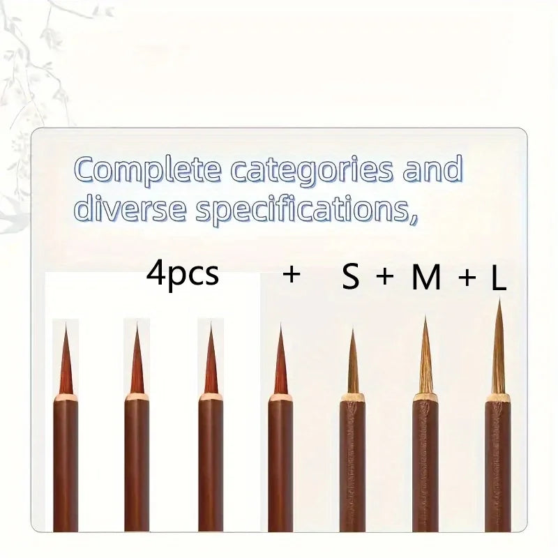 Fine Line Art Brushes for Outline Drawing — Handmade Chinese Calligraphy & Detail Work