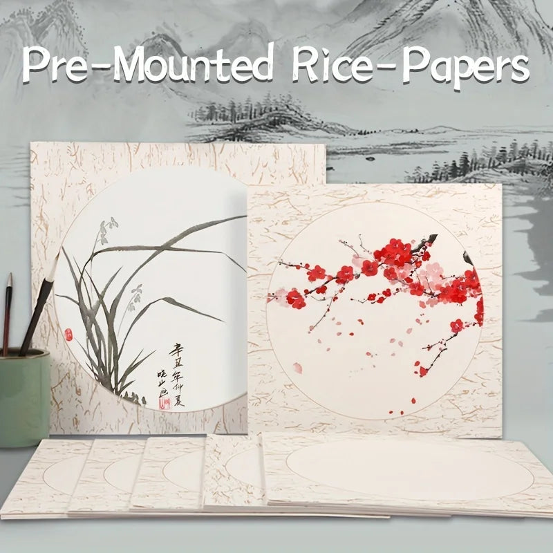 Semi-Sized Xuan Paper — 10 Sheets | 13 × 13 in | Ink Painting & Calligraphy