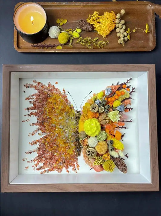 Crystal Eternal Flower DIY Kit — Real Pressed Botanicals & Resin Art Frame | 3 Sizes, 12 Color Themes