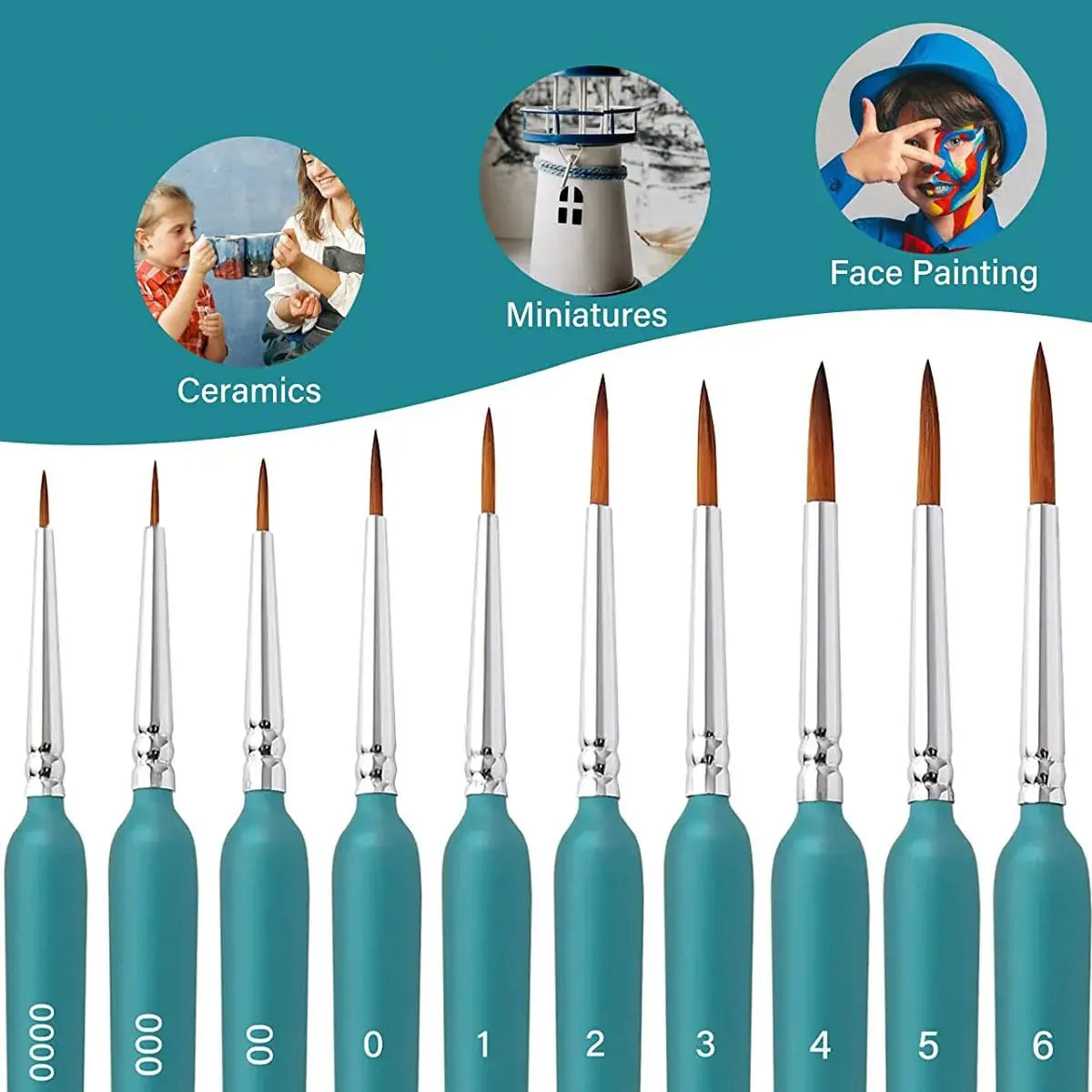 Detail Paint Brush Set — 10 or 11 Brushes | Watercolor, Ink & Acrylic