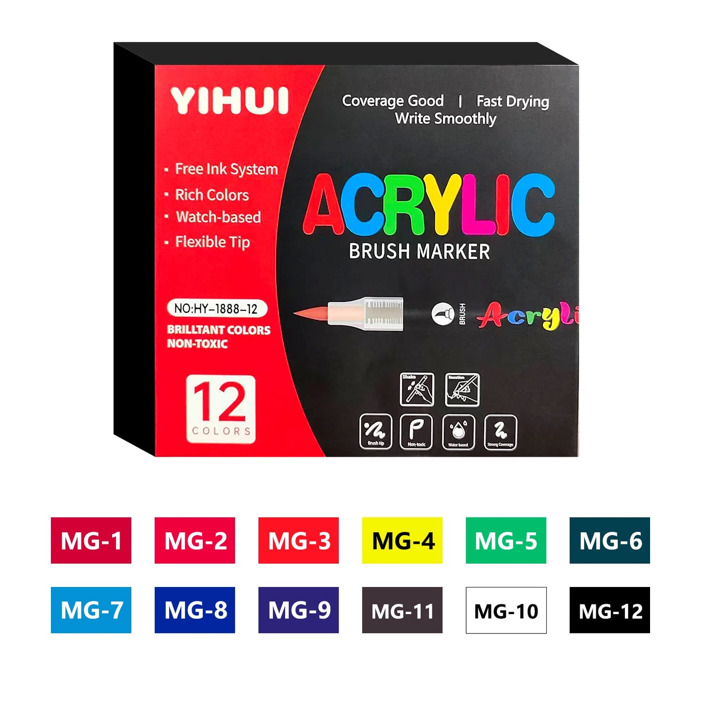 Acrylic Paint Marker Set — Dual-Tip, for Stone, Wood & Calligraphy