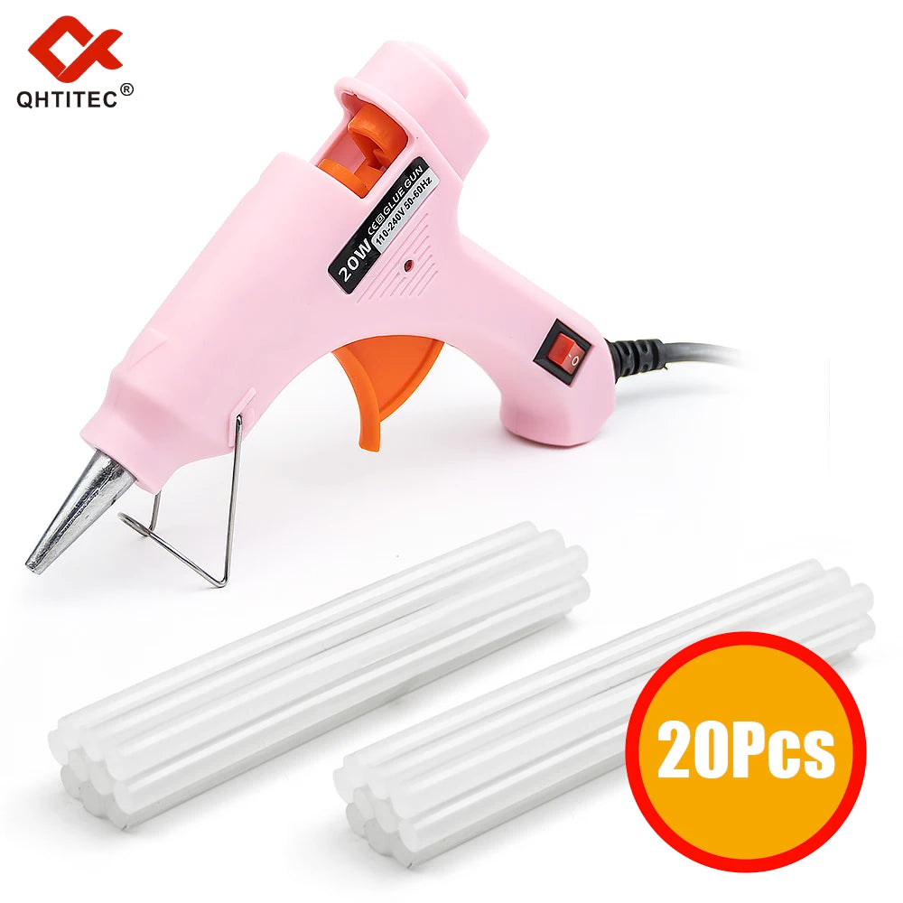 Mini Hot Glue Gun 20W — With 20 Glue Sticks | DIY Crafts, Floral & Home Décor
