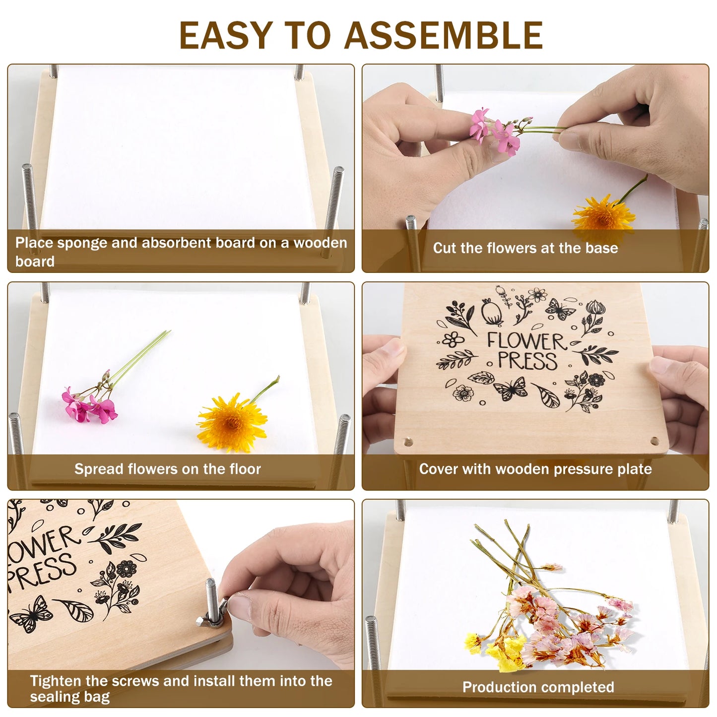 Wooden Flower Press Kit — Preserve Nature's Quiet Beauty