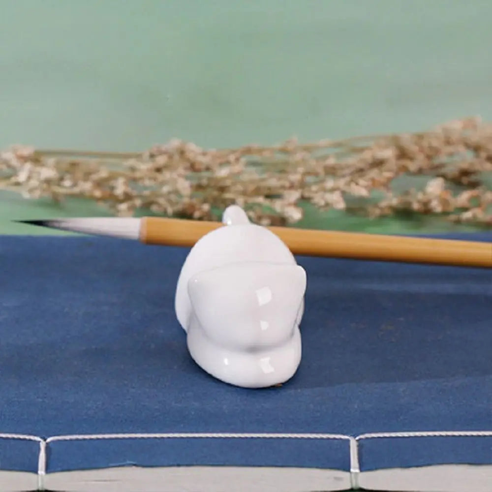 Ceramic Cat Brush Rest for Calligraphy & Ink Painting