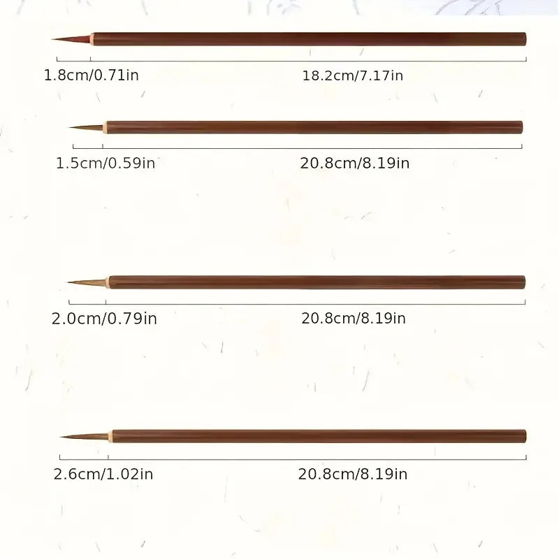 Fine Line Art Brushes for Outline Drawing — Handmade Chinese Calligraphy & Detail Work