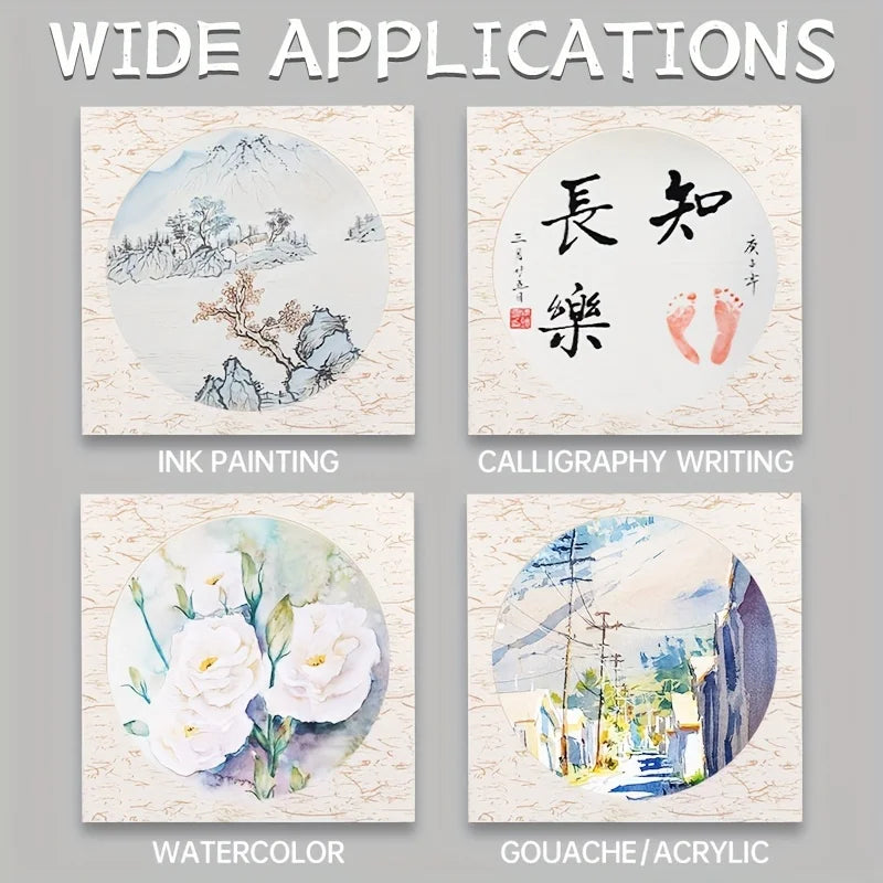 Semi-Sized Xuan Paper — 10 Sheets | 13 × 13 in | Ink Painting & Calligraphy