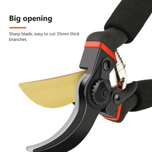 Professional Garden Pruning Shears — Steel Hand Pruner for Shrubs, Branches & Orchard Trimming
