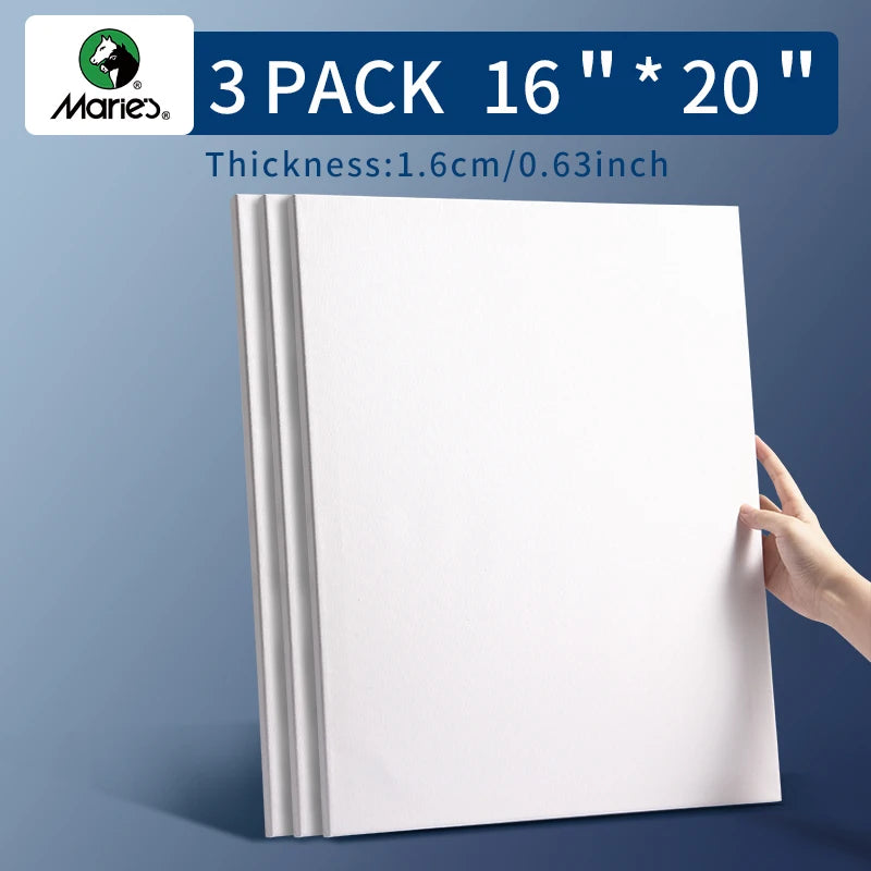 Stretched Canvas — 100% Cotton, Pre-Primed | 7 Sizes Including Round