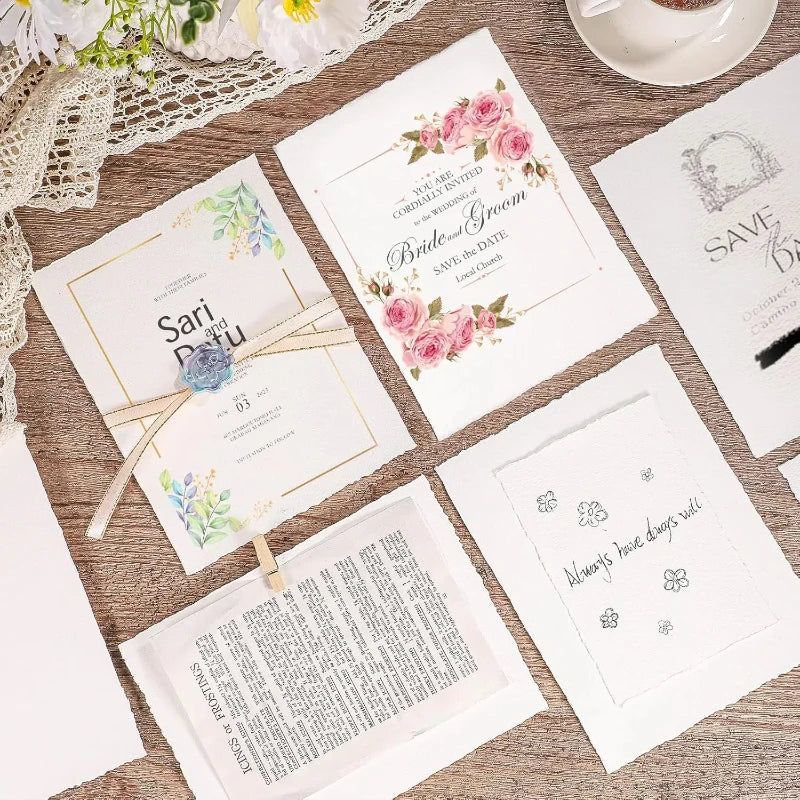 Handmade Watercolor Paper — 25 Sheets, 300 GSM Cotton | Deckled Edge, Cold Press Textured