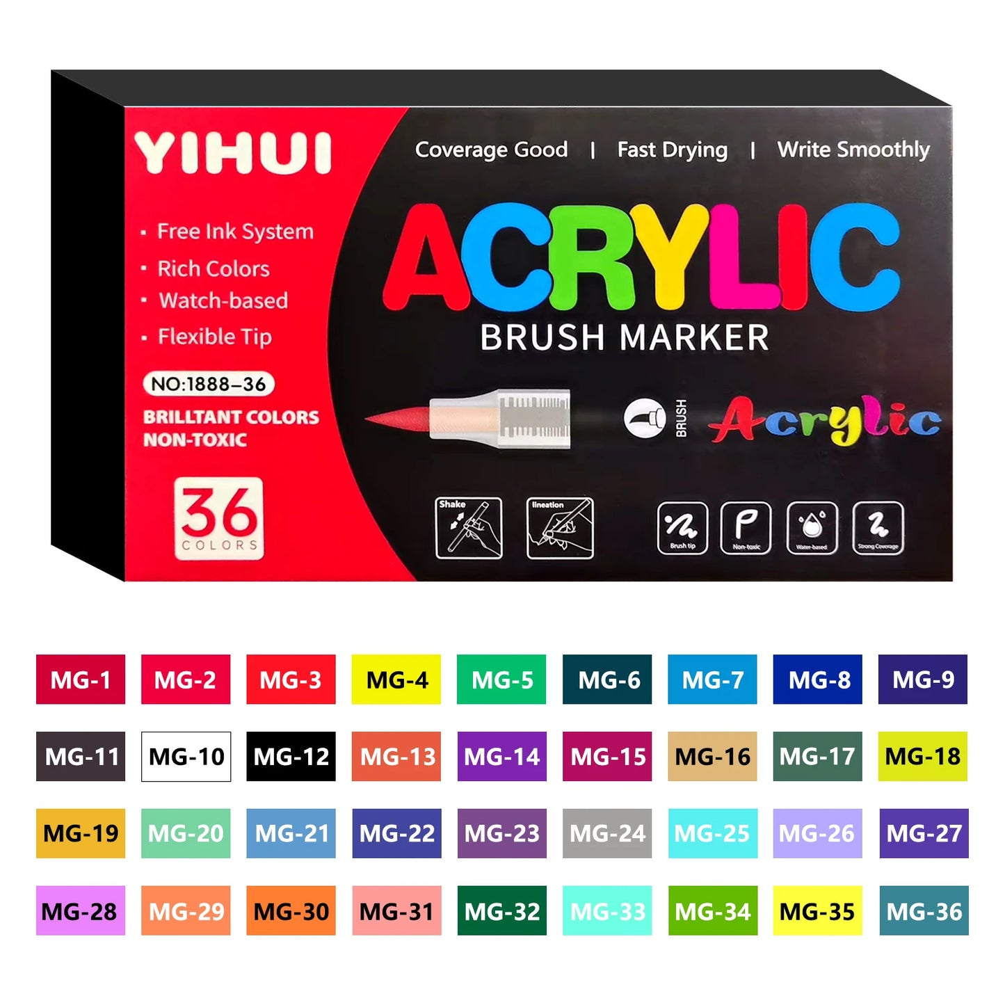 Acrylic Paint Marker Set — Dual-Tip, for Stone, Wood & Calligraphy