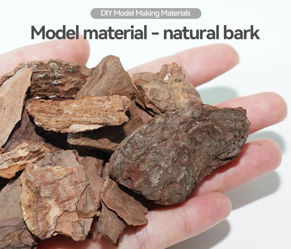 Natural Bark Chips for Miniature Scenery — 50g | Fairy Gardens, Sand Tables, Railway Models & Dioramas