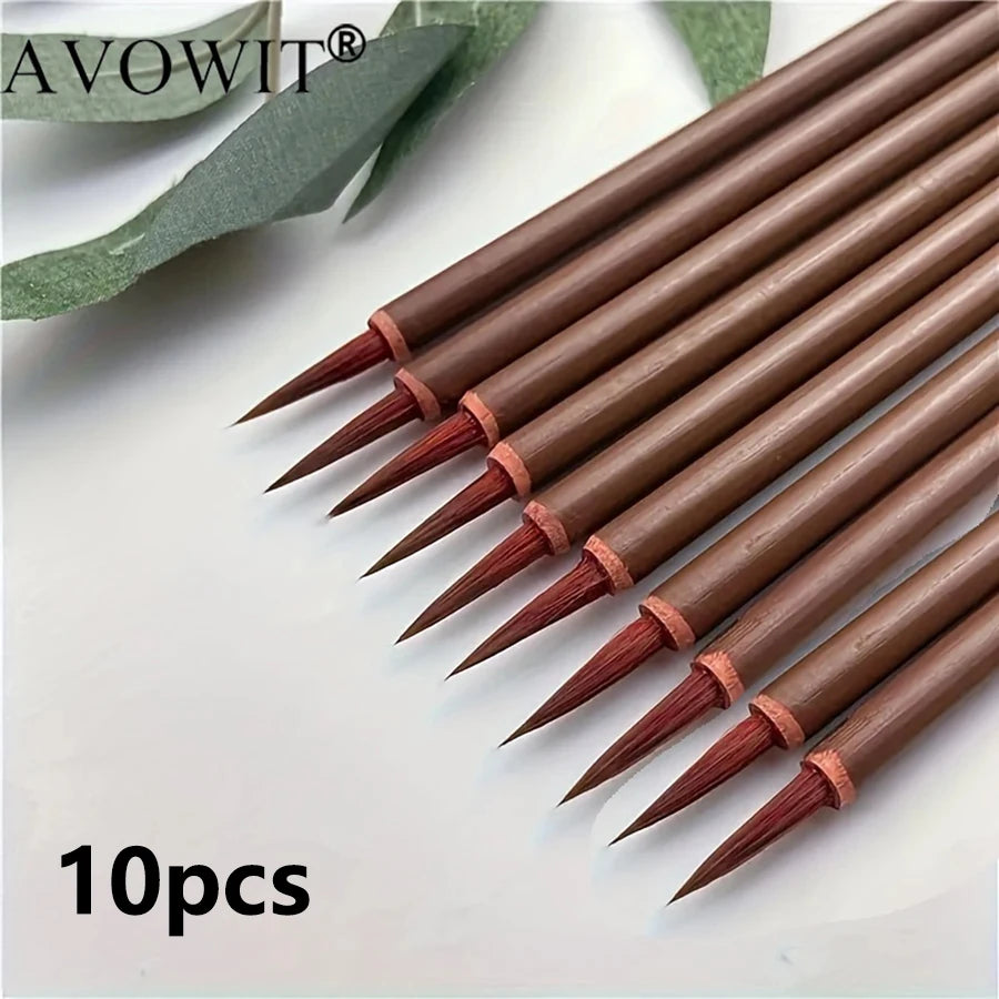 Fine Line Art Brushes for Outline Drawing — Handmade Chinese Calligraphy & Detail Work