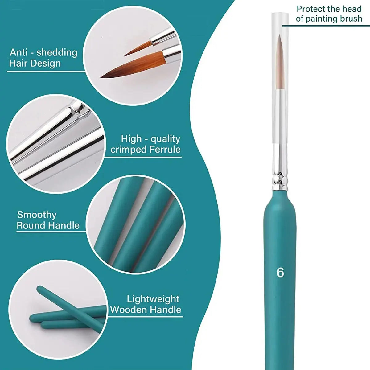Detail Paint Brush Set — 10 or 11 Brushes | Watercolor, Ink & Acrylic