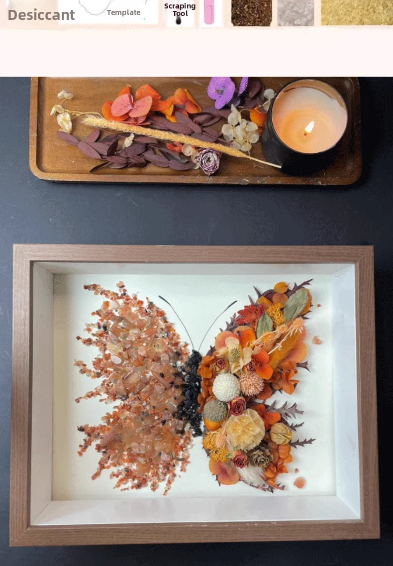 Crystal Eternal Flower DIY Kit — Real Pressed Botanicals & Resin Art Frame | 3 Sizes, 12 Color Themes