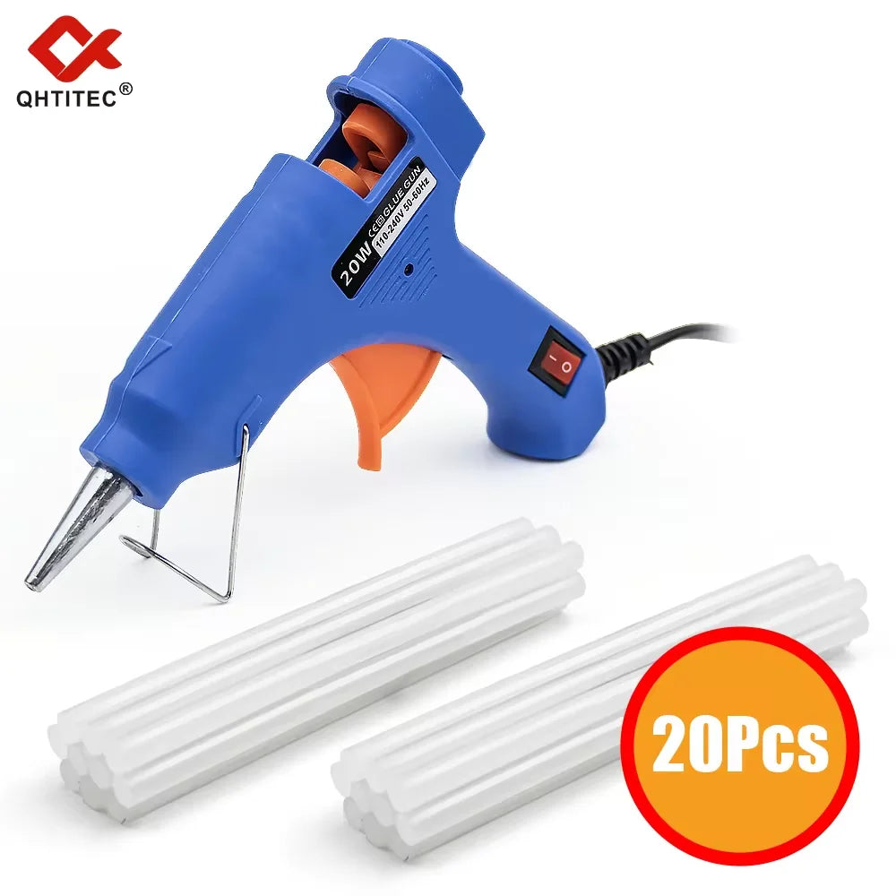 Mini Hot Glue Gun 20W — With 20 Glue Sticks | DIY Crafts, Floral & Home Décor