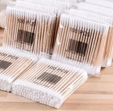 Double-Tip Wood Cotton Swabs — 500 Count | Makeup, Cleaning & Detail Work