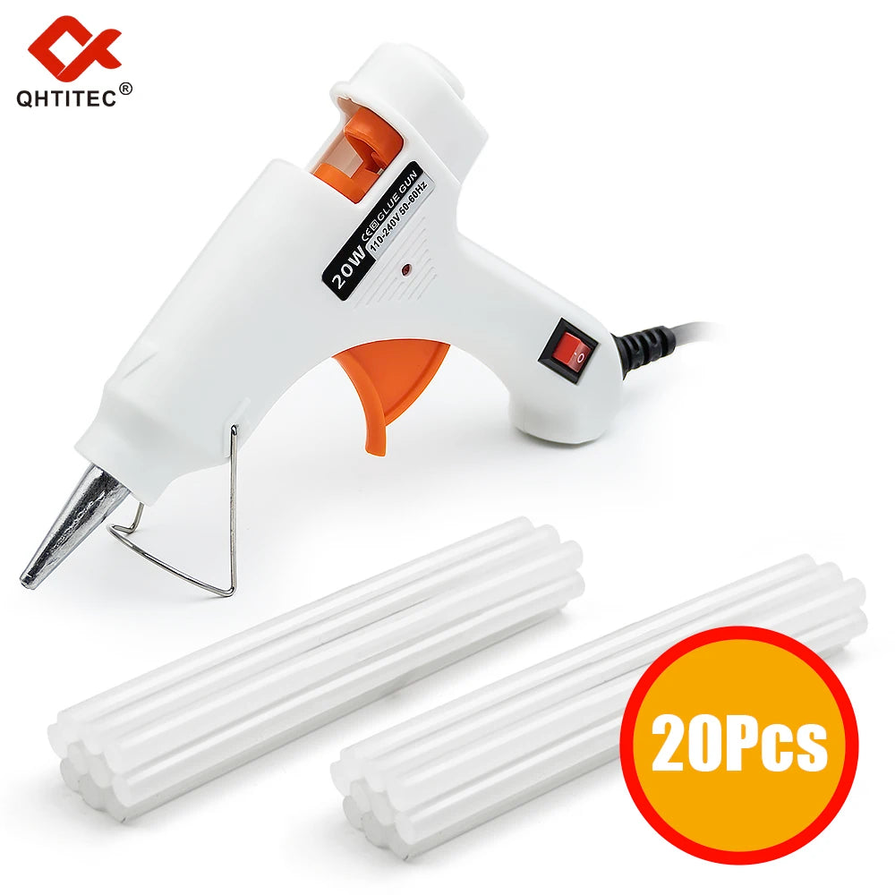 Mini Hot Glue Gun 20W — With 20 Glue Sticks | DIY Crafts, Floral & Home Décor