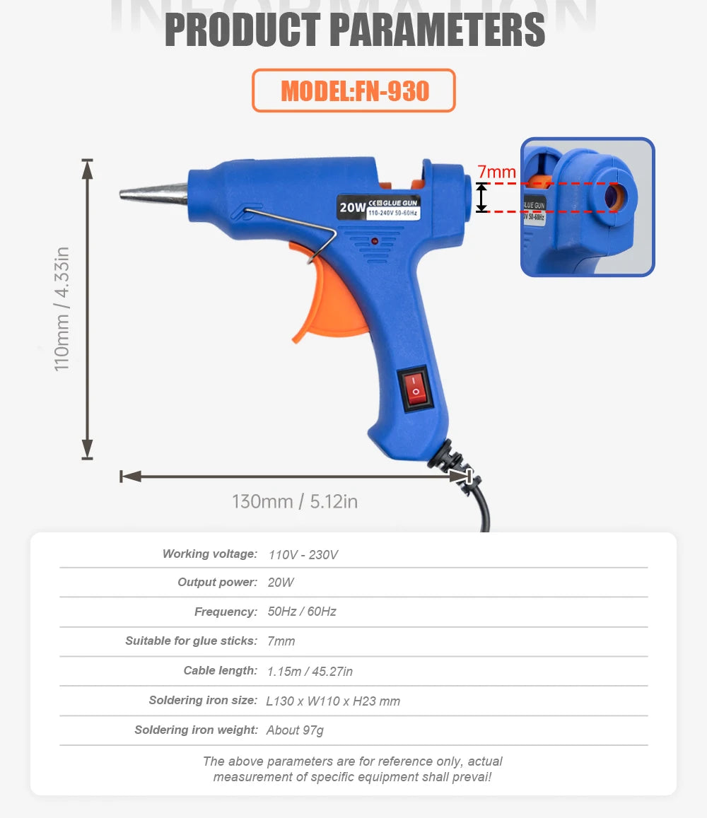 Mini Hot Glue Gun 20W — With 20 Glue Sticks | DIY Crafts, Floral & Home Décor